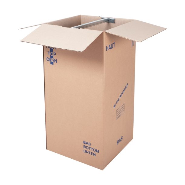 Carton Penderie Grand Modèle - Pour Vêtements Longs Et Volumineux - Idéal Déménagement Et Stockage
