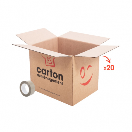 Lot de 25 cartons déménagement + adhésif : : Fournitures de bureau