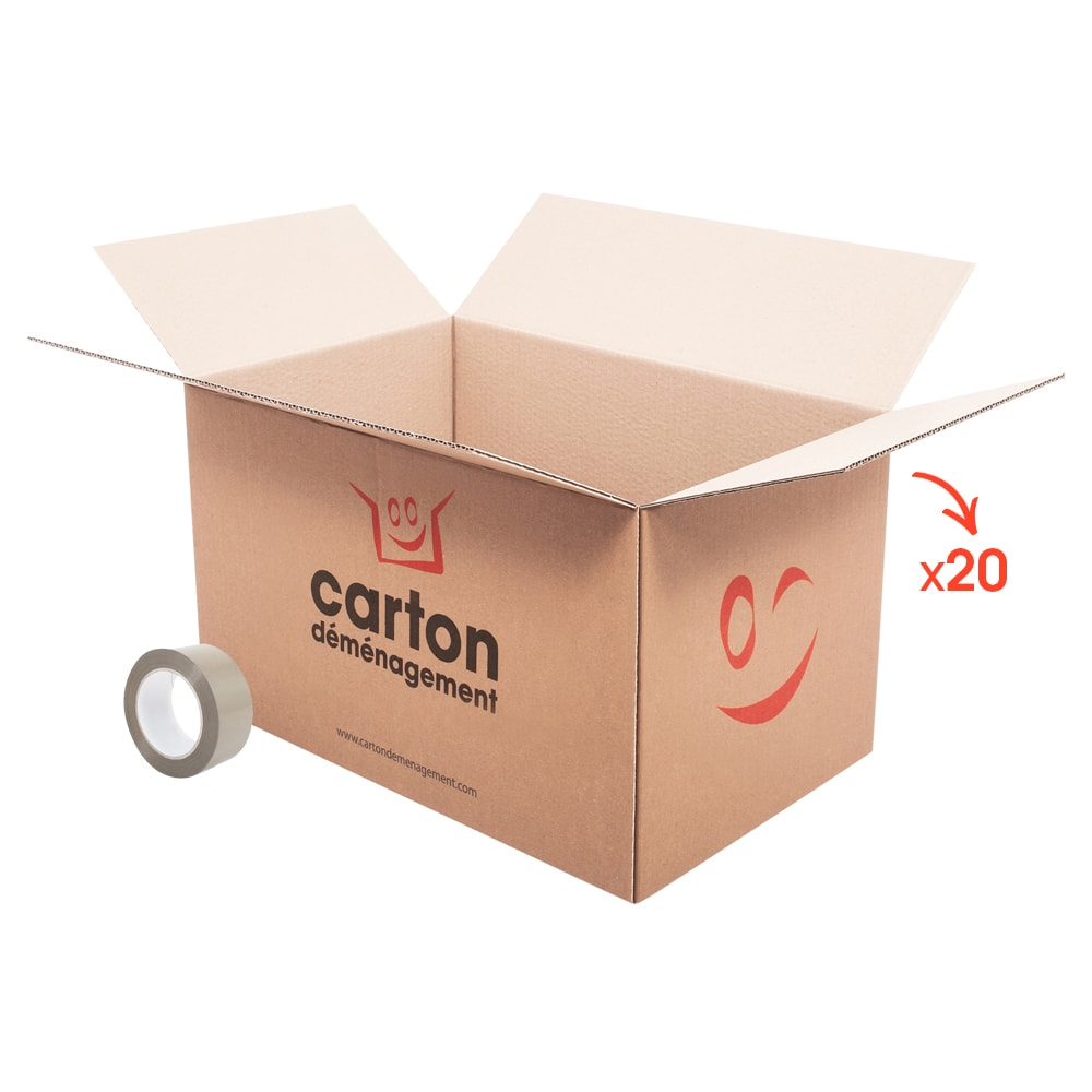 20 cartons standards + adhésif offert-CartonDemenagement