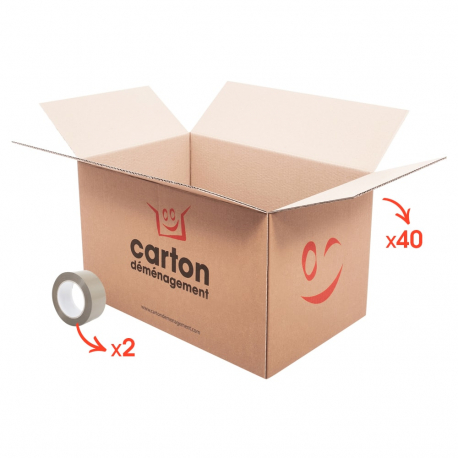 Lot de 25 cartons déménagement + adhésif : : Fournitures de bureau