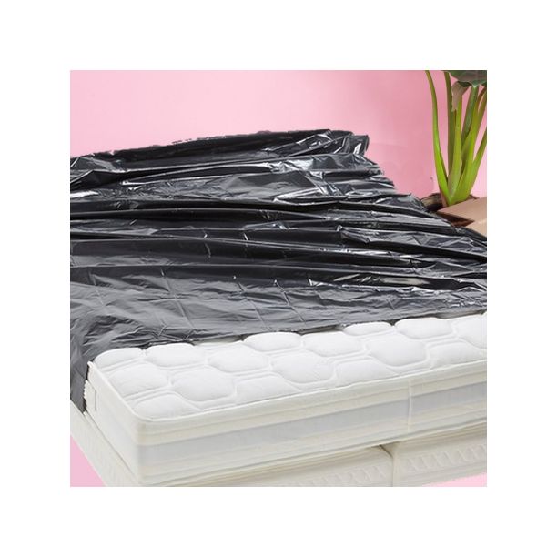 Housse opaque de matelas 2 personnes noir PACK AND MOVE, L.2.3 m x l.160  cm, E.2